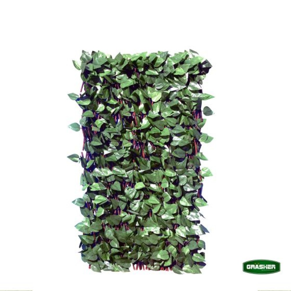 Φυλλωσιά Συνθετική με Πέργκολα Ξύλινη Πράσινο Σκούρο 1x2m Grasher