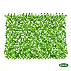 Φυλλωσιά Συνθετική με Πέργκολα Ξύλινη Πράσινο Ανοιχτό 1x2m Grasher