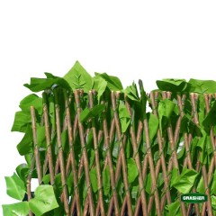 Φυλλωσιά Συνθετική με Πέργκολα Ξύλινη Πράσινο Ανοιχτό 1x2m Grasher