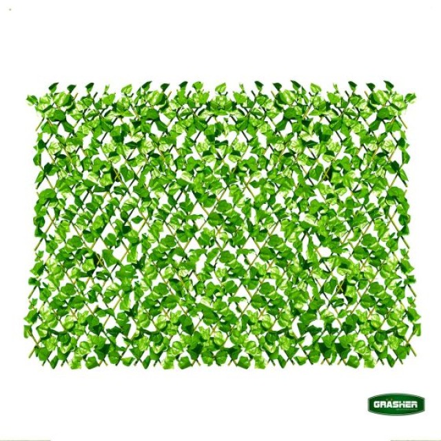 Φυλλωσιά Συνθετική με Πέργκολα Ξύλινη Πράσινο Ανοιχτό 1x2m Grasher