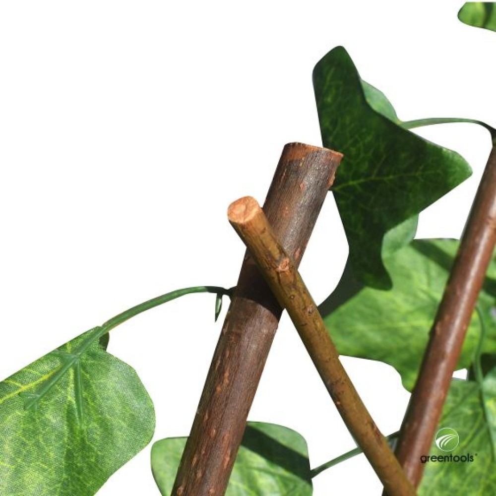 Dark Green Synthetic Foliage with Wooden Trellis 1×2 m Green Tools