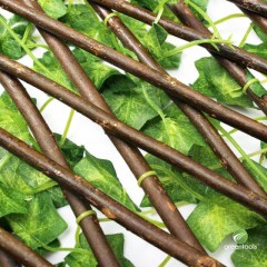 Dark Green Synthetic Foliage with Wooden Trellis 1×2 m Green Tools
