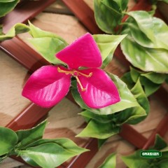 Green Synthetic Foliage with Pink Flowers PVC Trellis 0.90×1.80m Grasher