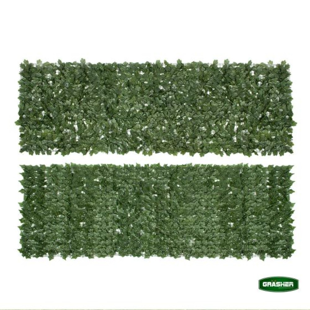 Φυλλωσιά Συνθετική με Πλέγμα Πλαστικό Πράσινο Σκούρο 1.5x3m Grasher