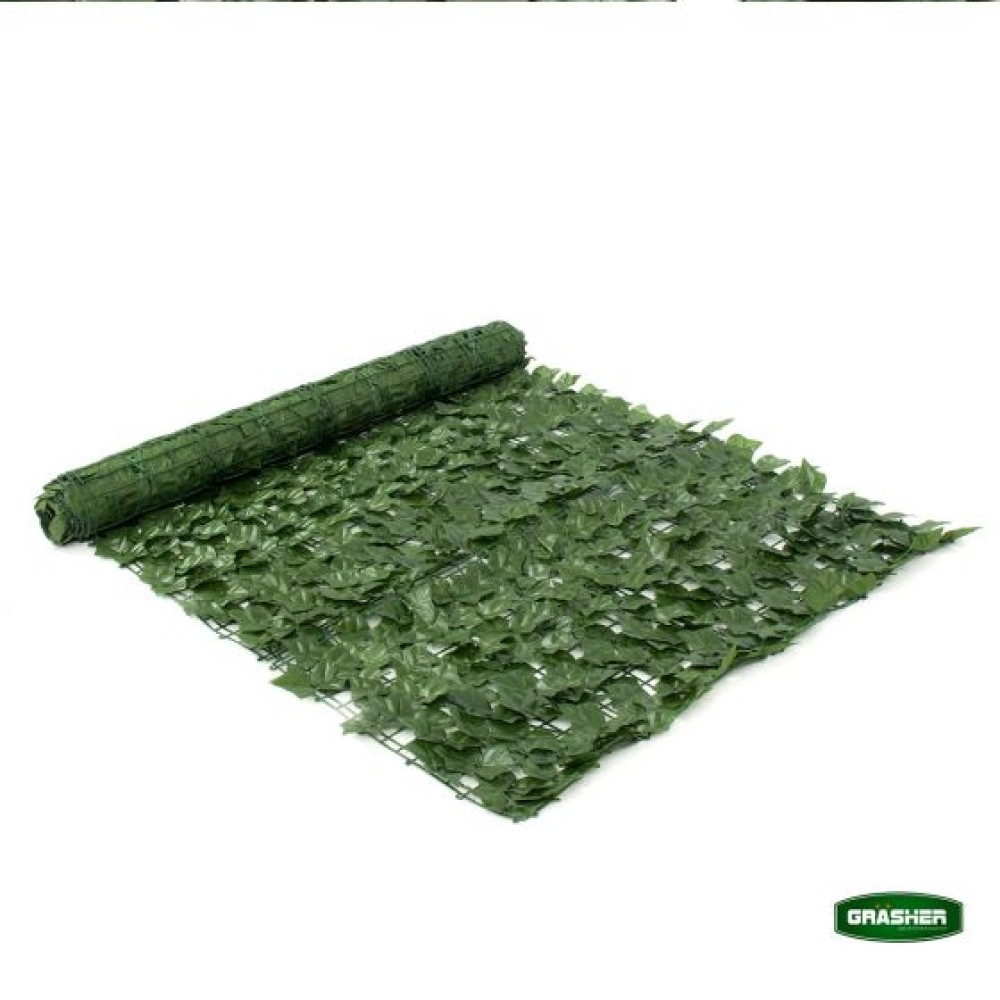 Φυλλωσιά Συνθετική με Πλέγμα Πλαστικό Πράσινο Σκούρο 1x5m Grasher