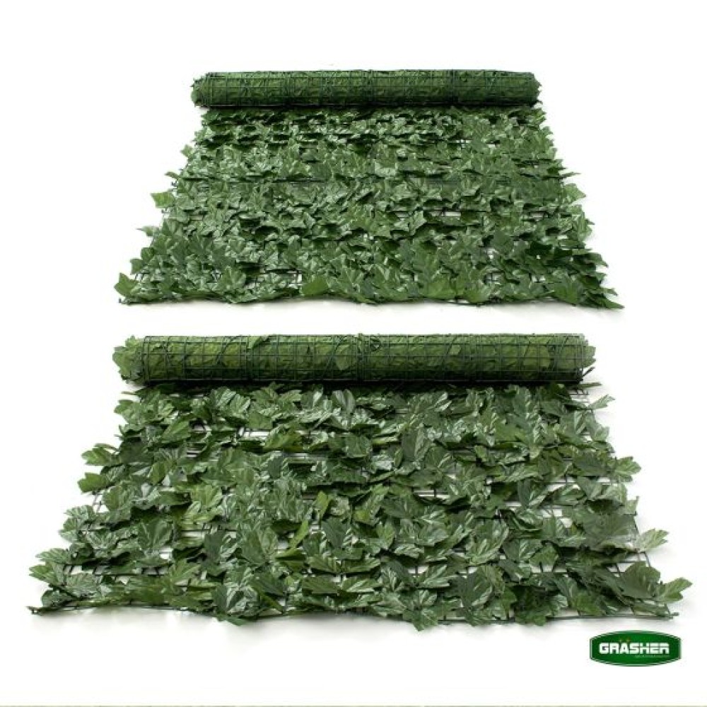 Φυλλωσιά Συνθετική με Πλέγμα Πλαστικό Πράσινο Σκούρο 1x3m Grasher