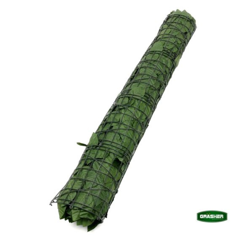 Φυλλωσιά Συνθετική με Πλέγμα Πλαστικό Πράσινο Σκούρο 1x3m Grasher