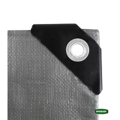 Αδιάβροχος Μουσαμάς-Τέντα 4x6m 250gr/m2 με Κρίκους Γκρι Grasher