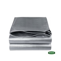 Αδιάβροχος Μουσαμάς-Τέντα 4x6m 250gr/m2 με Κρίκους Γκρι Grasher