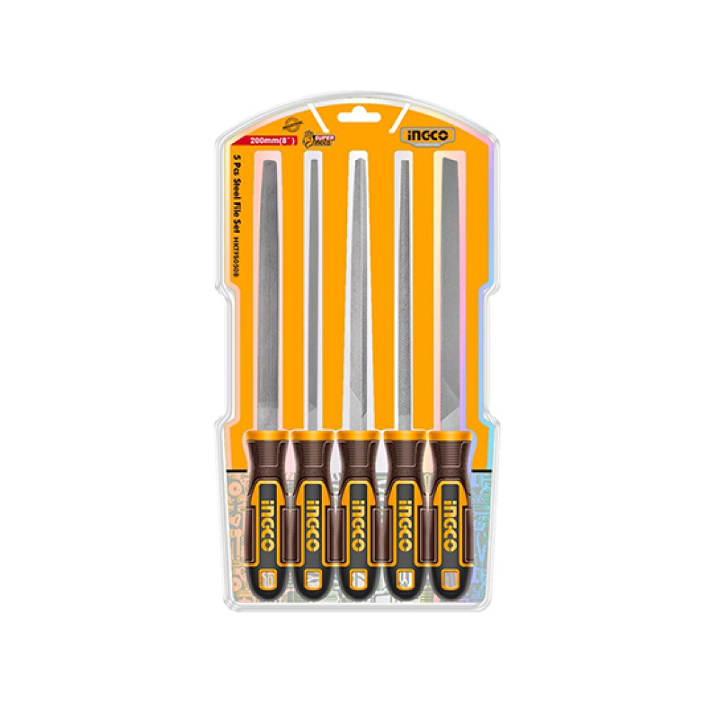 Σετ Λίμες Σιδήρου 20cm 5τμχ Ingco