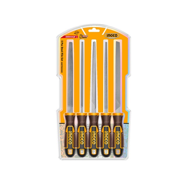 Σετ Λίμες Σιδήρου 20cm 5τμχ Ingco