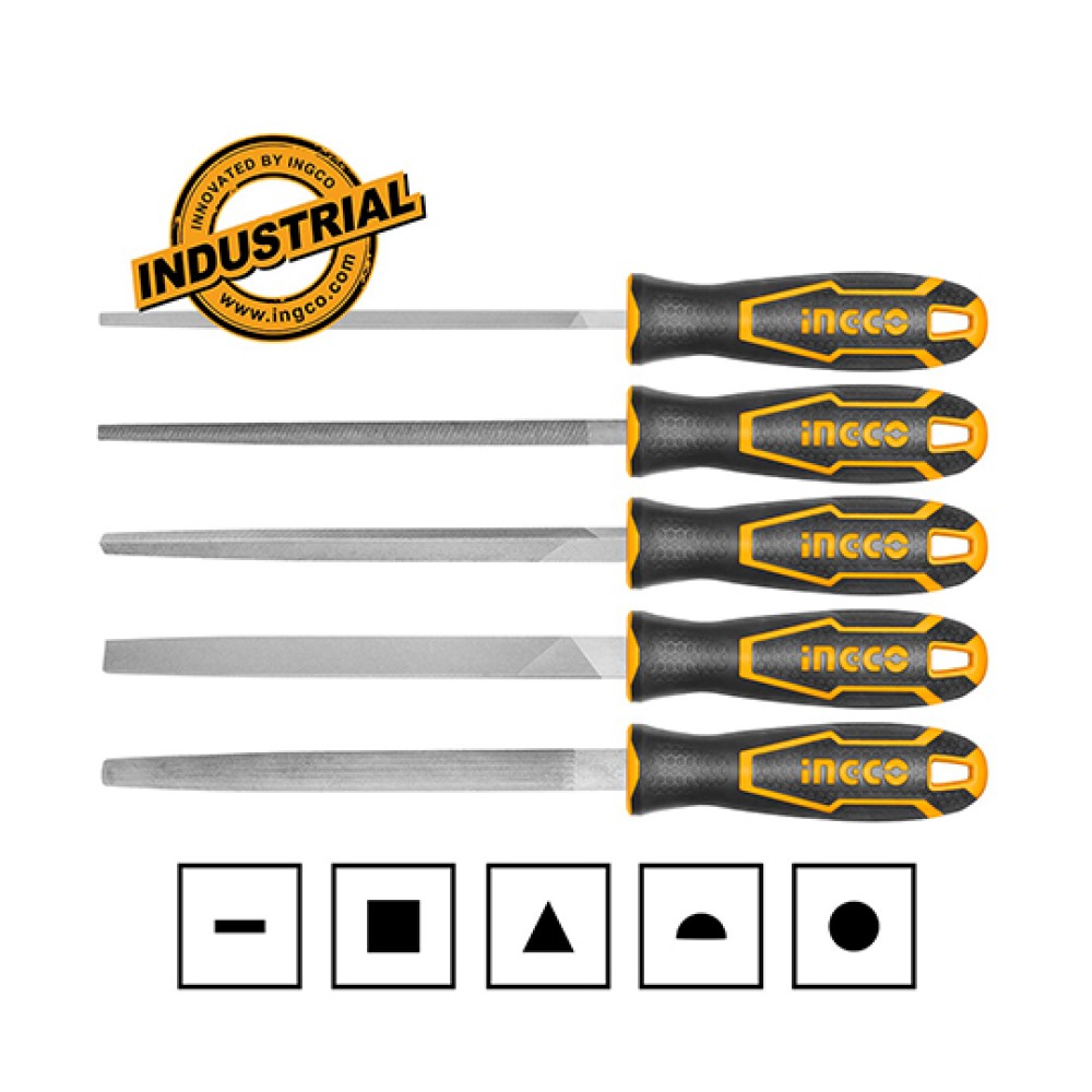 Σετ Λίμες Σιδήρου 20cm 5τμχ Ingco