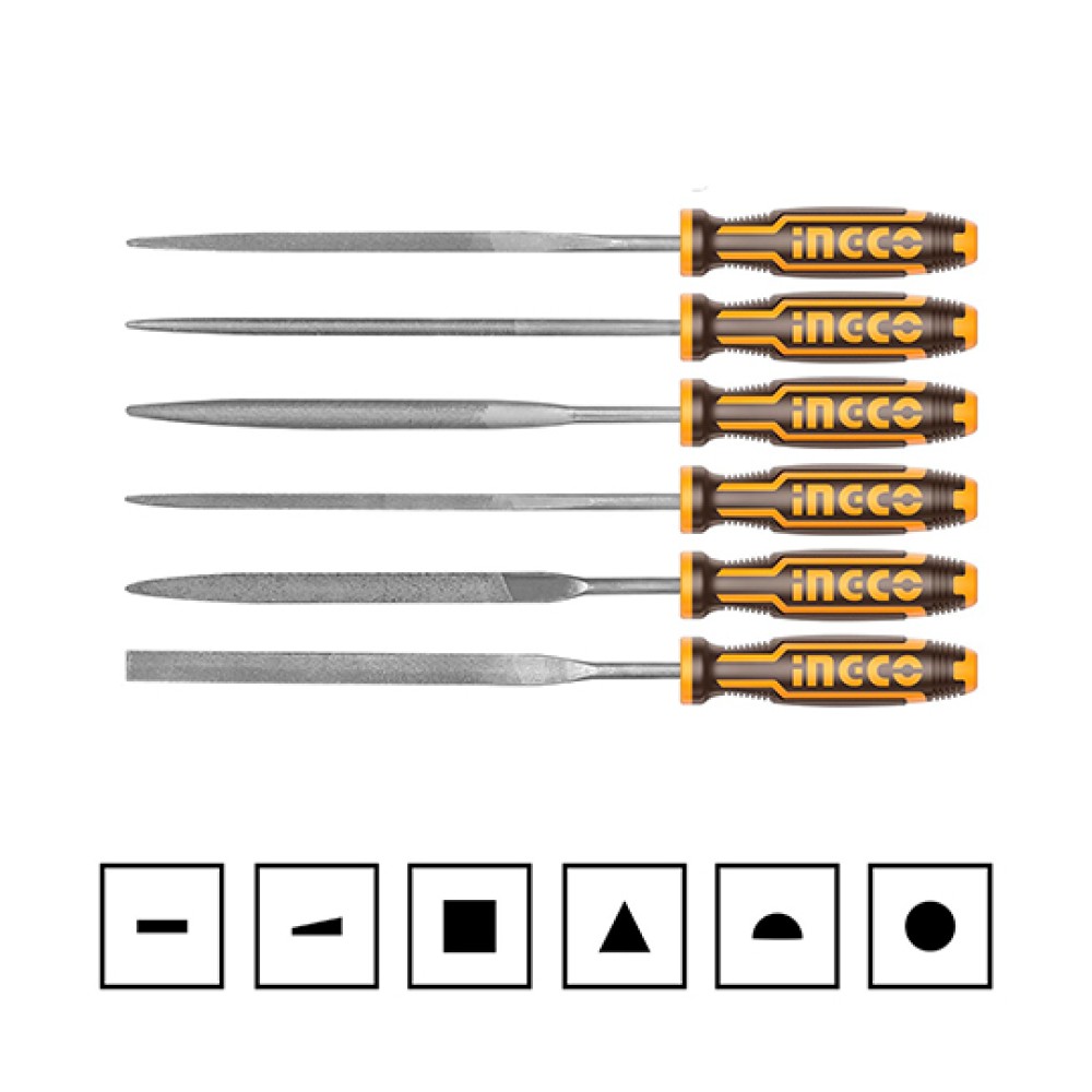 Σετ Μίνι Λίμες Σιδήρου 14cm 6 τμχ Ingco
