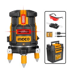 Αυτοαλφαδιαζόμενο Laser Σταυρού με 5 Κόκκινες Δέσμες Ingco