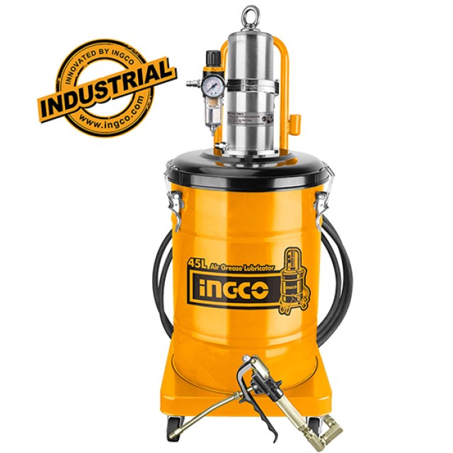 Air-Operated Grease Gun with Wheels 45L Ingco
