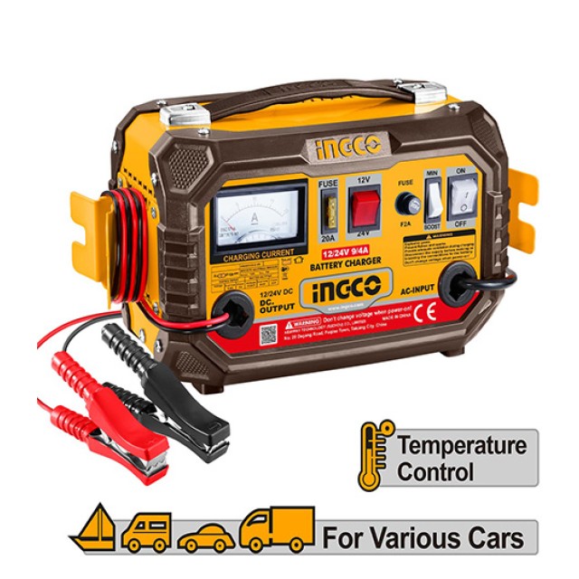 Fast Battery Charger 28Ah-180Ah Ingco