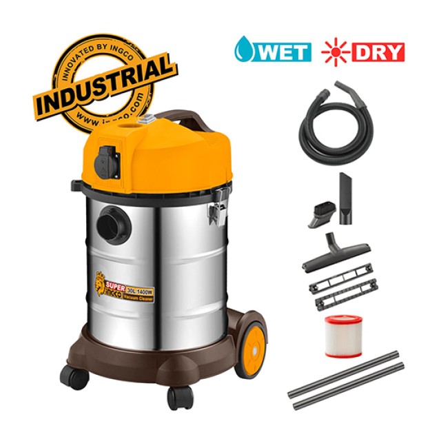 Ηλεκτρική Σκούπα Υγρών / Στερεών 30L 1400W Ingo