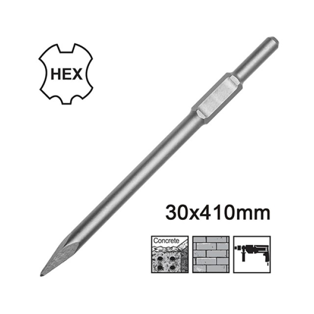 Chisel with Cylindrical HEX Shank