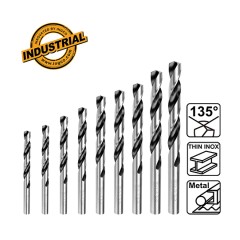 Σετ Τρυπάνια Μετάλλου HSS 2-10mm 9 τμχ Ingco