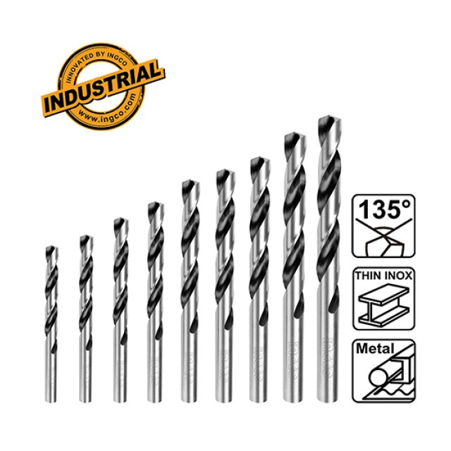 Σετ Τρυπάνια Μετάλλου HSS 2-10mm 9 τμχ Ingco