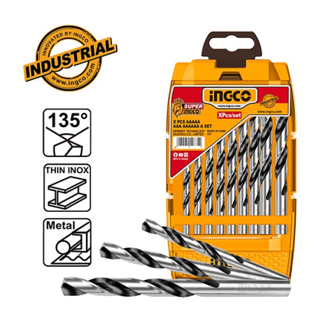 Σετ Τρυπάνια Μετάλλου HSS 2-10mm 9 τμχ Ingco