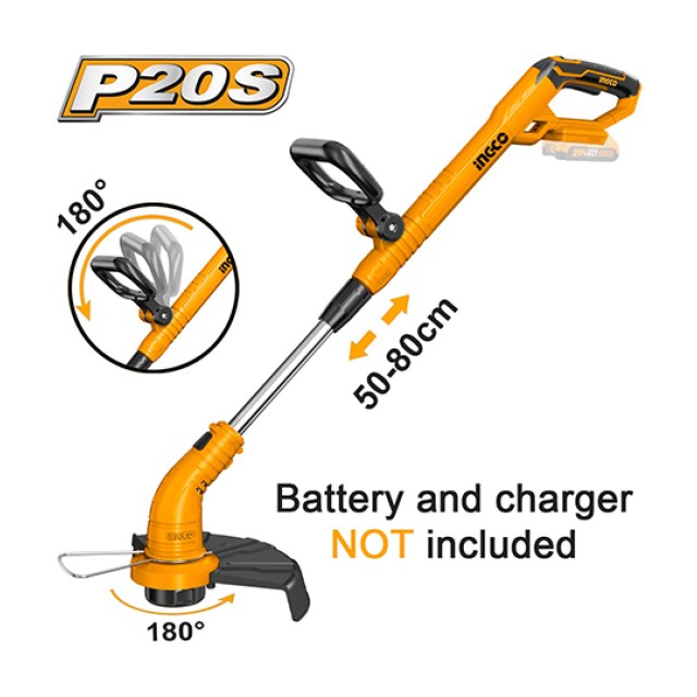 Cordless Brush Cutter 20V Li-Ion Solo Ingco