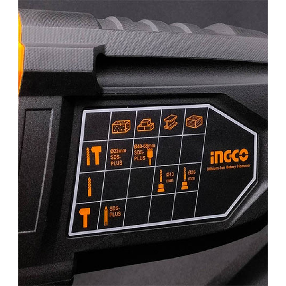 Cordless Rotary Hammer Drill 20V Li-Ion Ingco SOLO