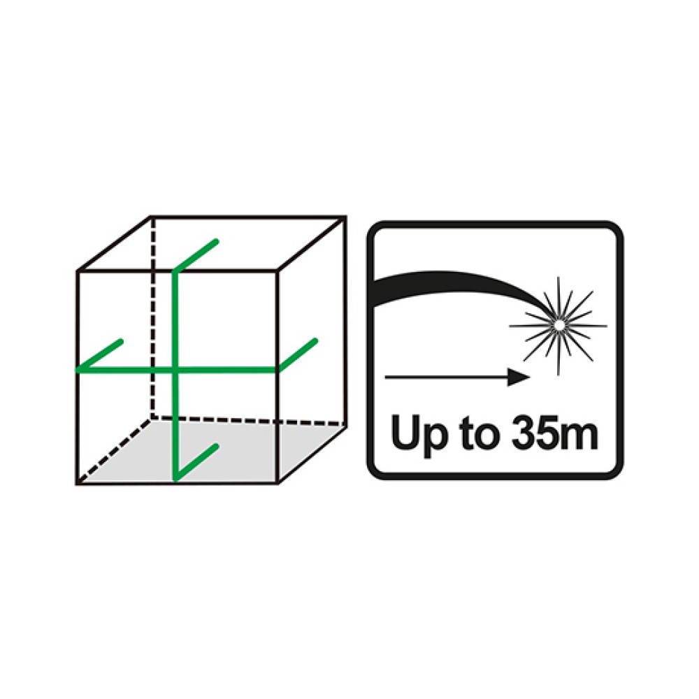 Αυτοαλφαδιαζόμενο Πράσινο Laser Σταυρού 2 Ακτίνων Ingco