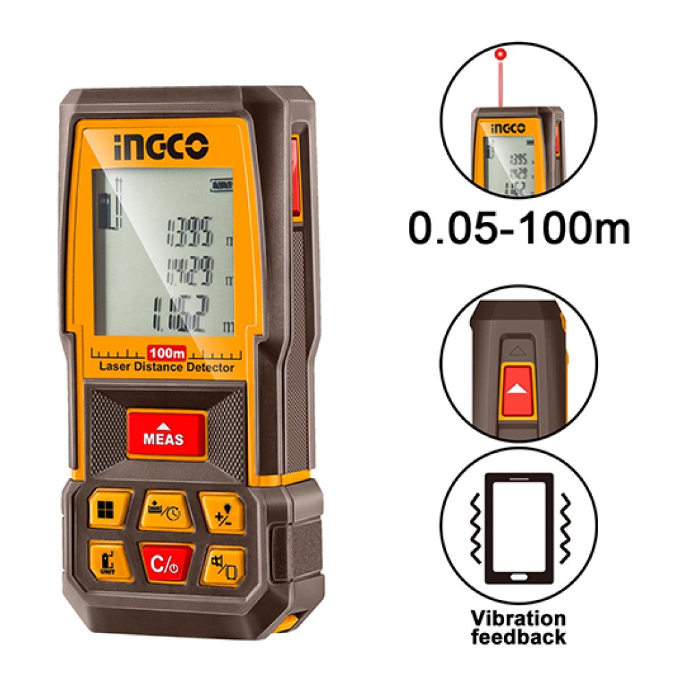 Μετρητής Αποστάσεων Laser 100m Ingco