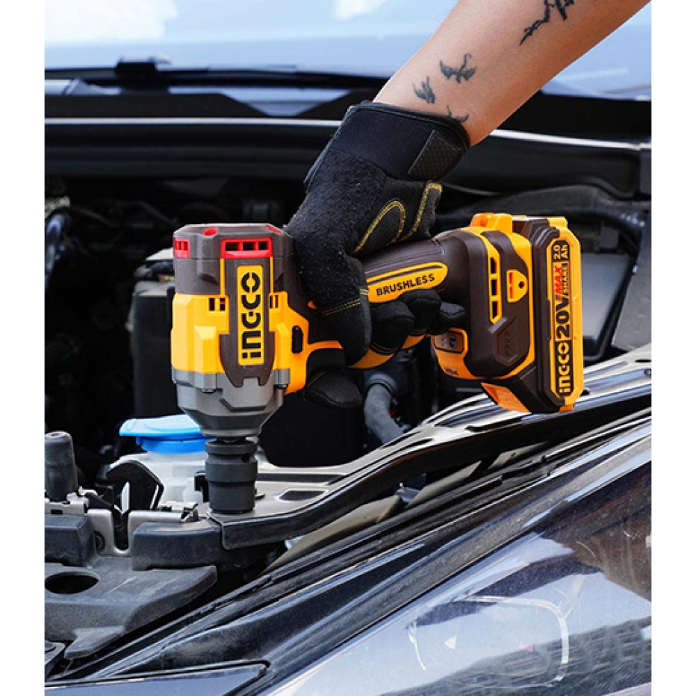 Cordless Impact Wrench 20V Li-Ion 400-550Nm Ingco