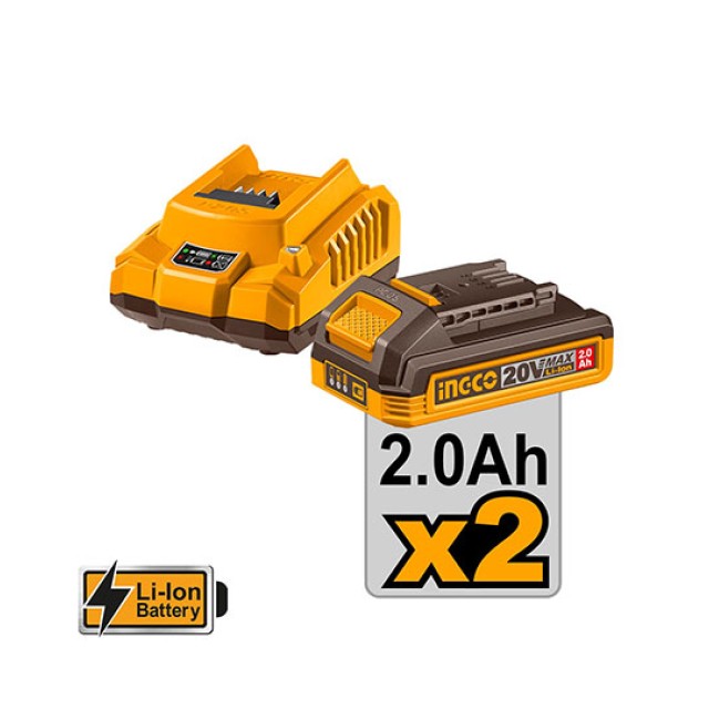 Σετ Εργαλεία Μπαταρίας Compact 20V Li-Ion 2τμχ Ingco