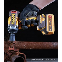 Μπουλονόκλειδο Κρουστικό Μπαταρίας 20V Li-Ion 500-650Nm Ingco SOLO 