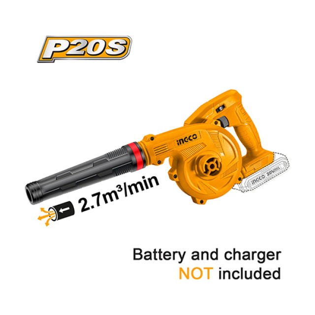 Cordless Blower 20V Li-Ion SOLO 2 Speed Ingco