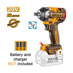 Μπουλονόκλειδο Κρουστικό Μπαταρίας 20V Li-Ion 550-700Nm με AI Ingco SOLO 