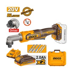 Παλμικό Γωνιακό Κατσαβίδι 1/4" Hex Μπαταρίας CAIRLI208E 20V Li-Ion 80Nm Ingco