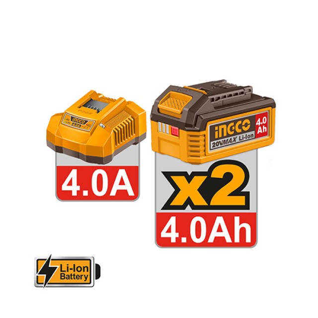 Μπουλονόκλειδο Κρουστικό Μπαταρίας CIWLI2055E 20V Li-Ion 550-700Nm με AI Ingco