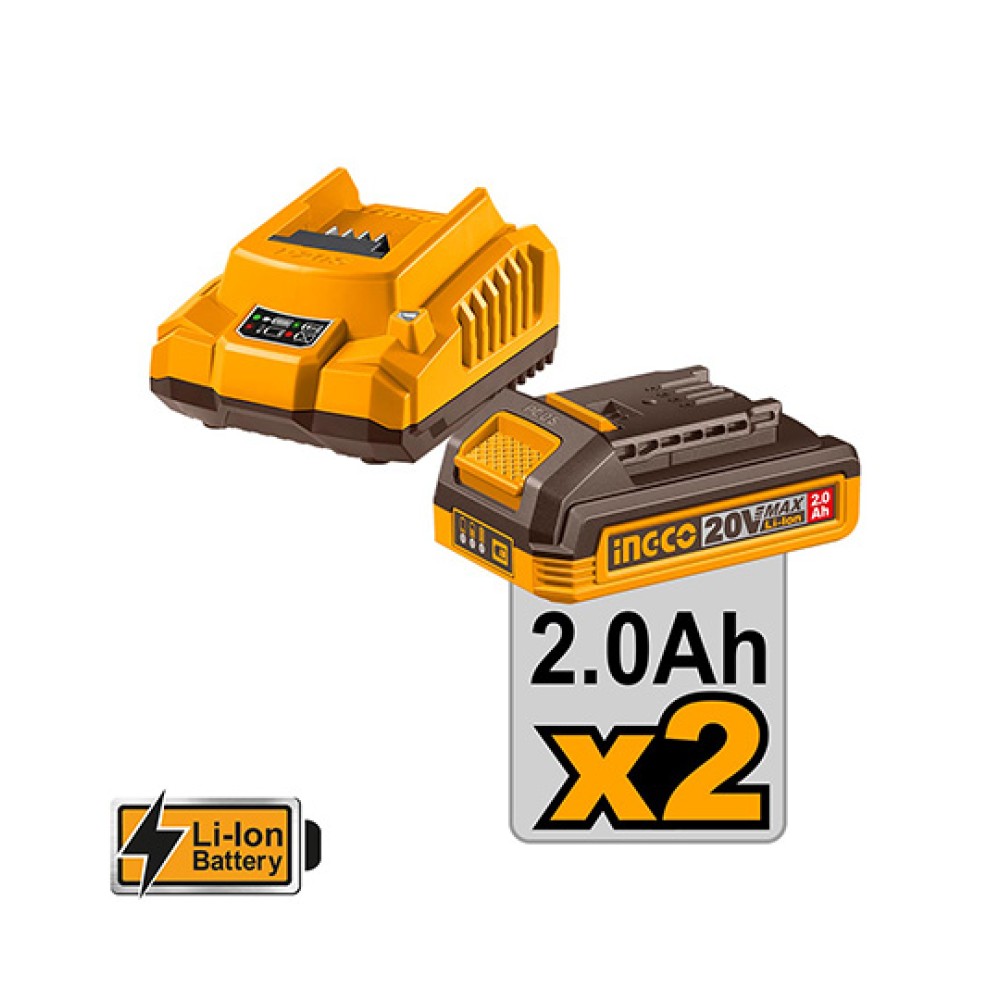 Σετ Εργαλεία Compact Μπαταρίας 20V Li-Ion 2τμχ CKLI20286E Ingco