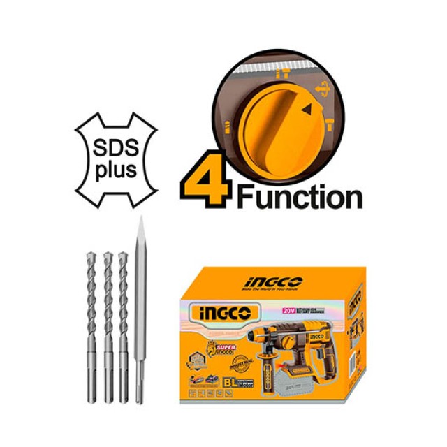 Cordless Rotary Hammer Drill 20V Ingco SOLO