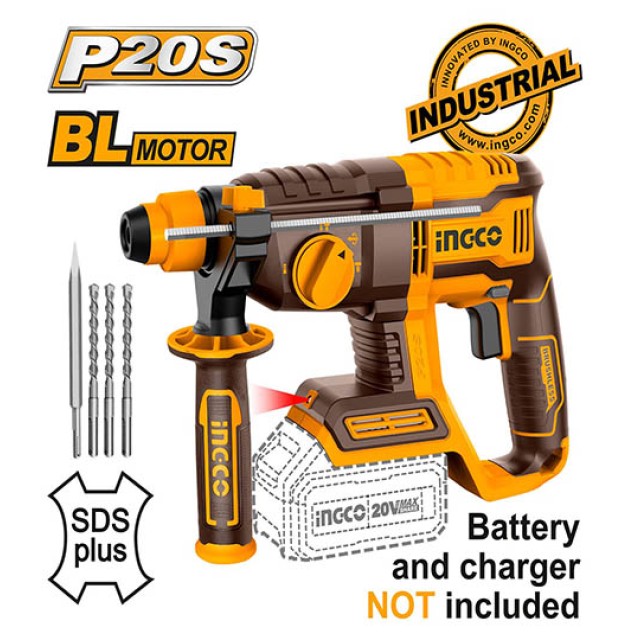 Cordless Rotary Hammer Drill 20V Ingco SOLO