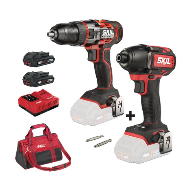 Σετ Δραπανοκατσάβιδο Κρουστικό & Κατσαβίδι Παλμικό Μπαταρίας με 2 Μπαταρίες 2.5Ah & Ταχυφορτιστή Skil