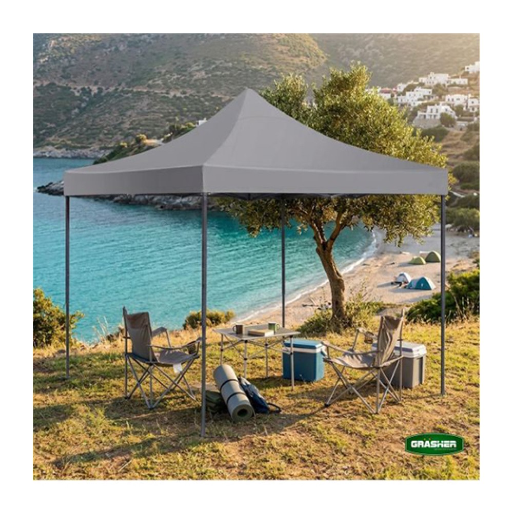 Κιόσκι Κήπου Πτυσσόμενο Γκρι 420D 3x3m Grasher