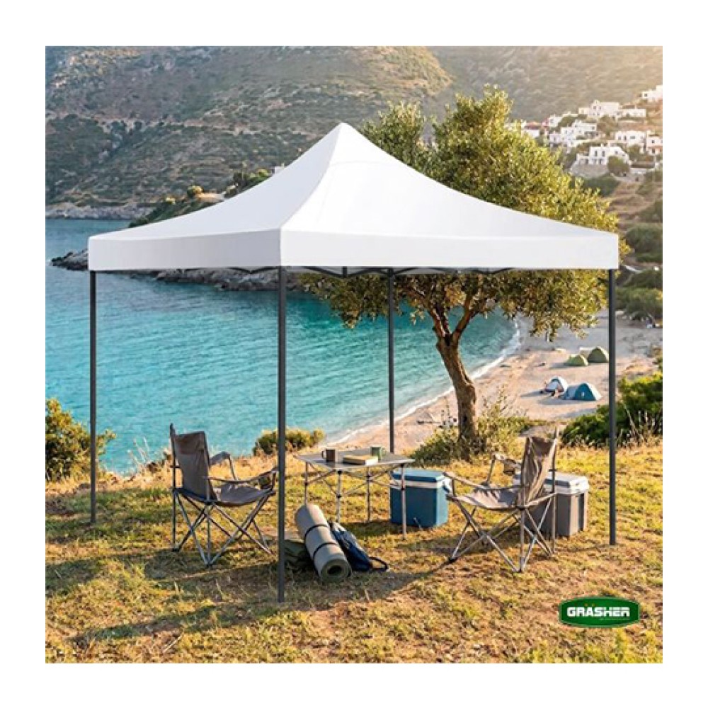 Κιόσκι Κήπου Πτυσσόμενο Λευκό 420D 3x3m Grasher