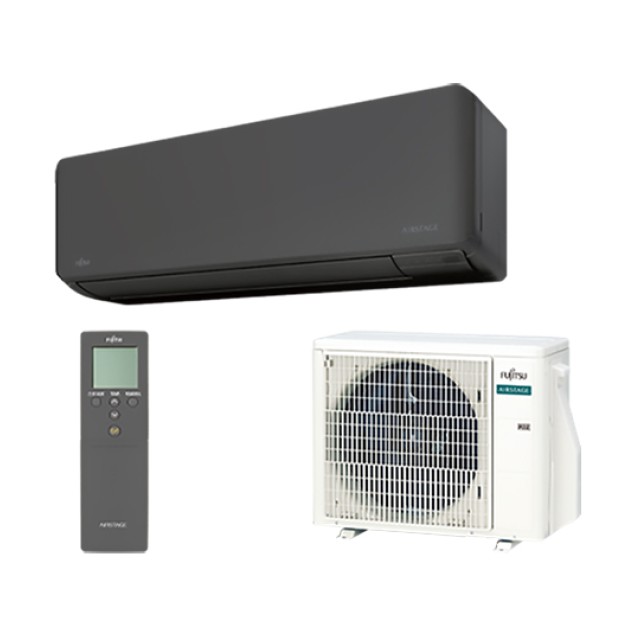 Fujitsu Κλιματιστικό Τοίχου KM Μαύρο 9000 BTU (KMCG-B)