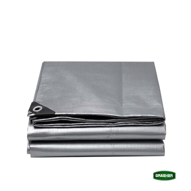 Waterproof Tarpaulin 4x5m – 120gsm with Reinforced Eyelets Grey Grasher