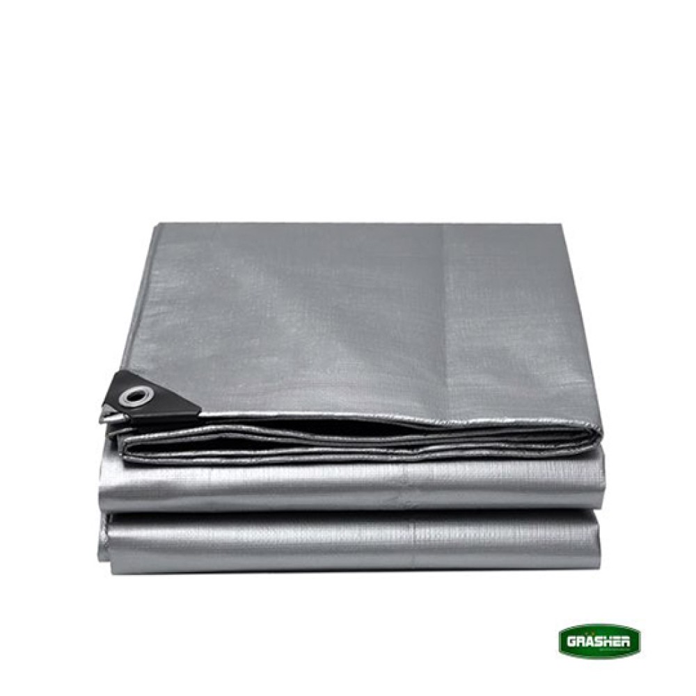 Αδιάβροχος Μουσαμάς-Τέντα 8x12m 120gr/m2 με Κρίκους Γκρι Grasher