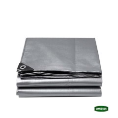 Αδιάβροχος Μουσαμάς-Τέντα 8x12m 120gr/m2 με Κρίκους Γκρι Grasher