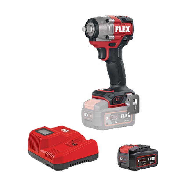 Cordless Impact Wrench IW 1/2'' 400 18.0-EC/5.0 Set Flex