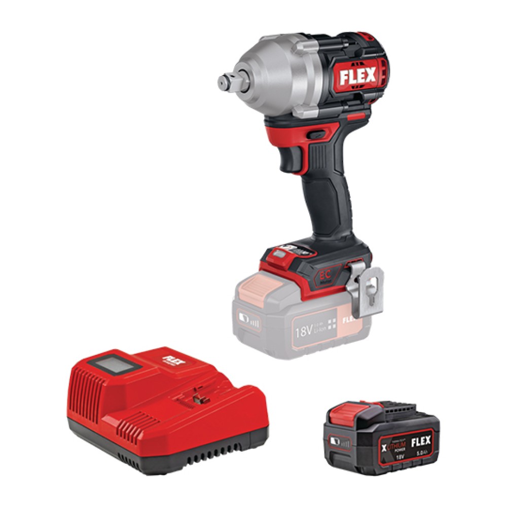 Cordless Impact Wrench IW 1/2'' 750 18.0-EC/5.0 Set Flex