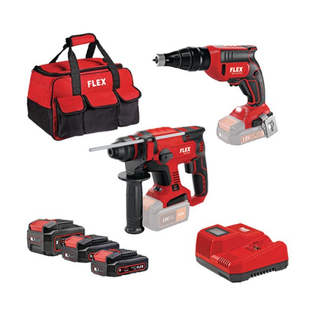 Σετ Κατσαβίδι Γυψοσανίδας & Περιστροφικό Πιστολέτο Μπαταρίας Flex