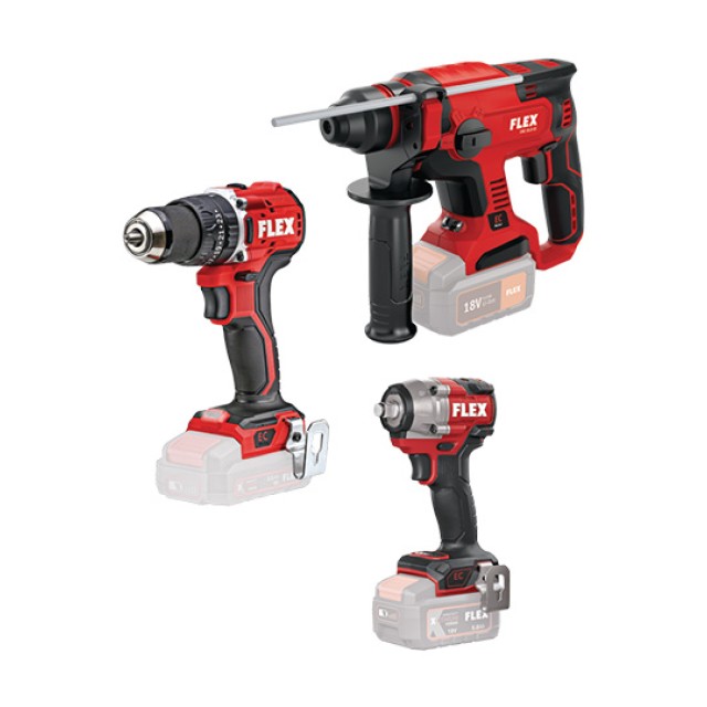 Σετ Κρουστικό Δραπανοκατσάβιδο - Περιστροφικό Πιστολέτο - Μπουλονόκλειδο Μπαταρίας Flex